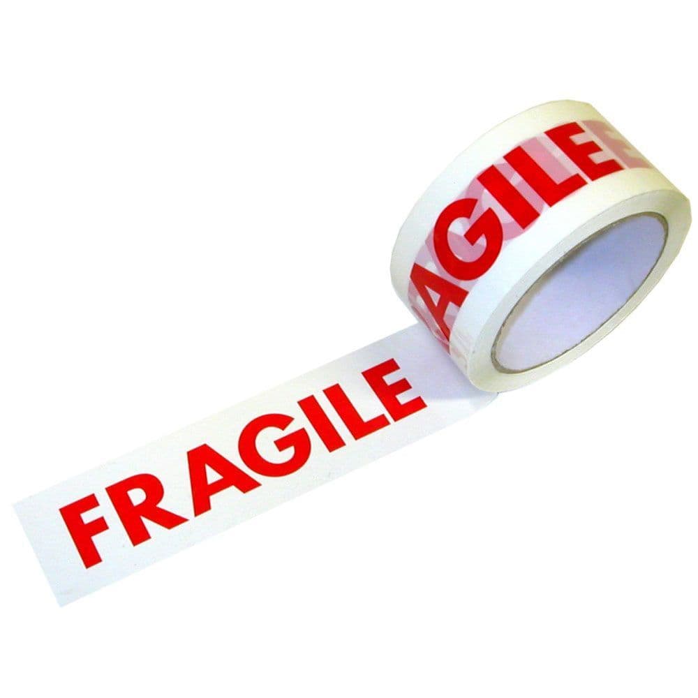 Bulk of 36 Rolls of Quality Printed Fragile Tape (66 Metre)