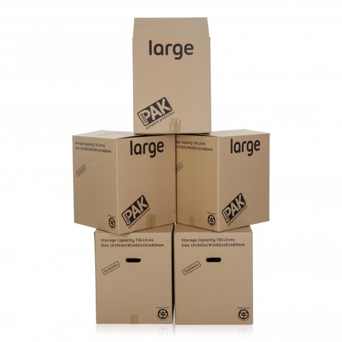 Pack of 5 Large Cardboard Moving House Boxes